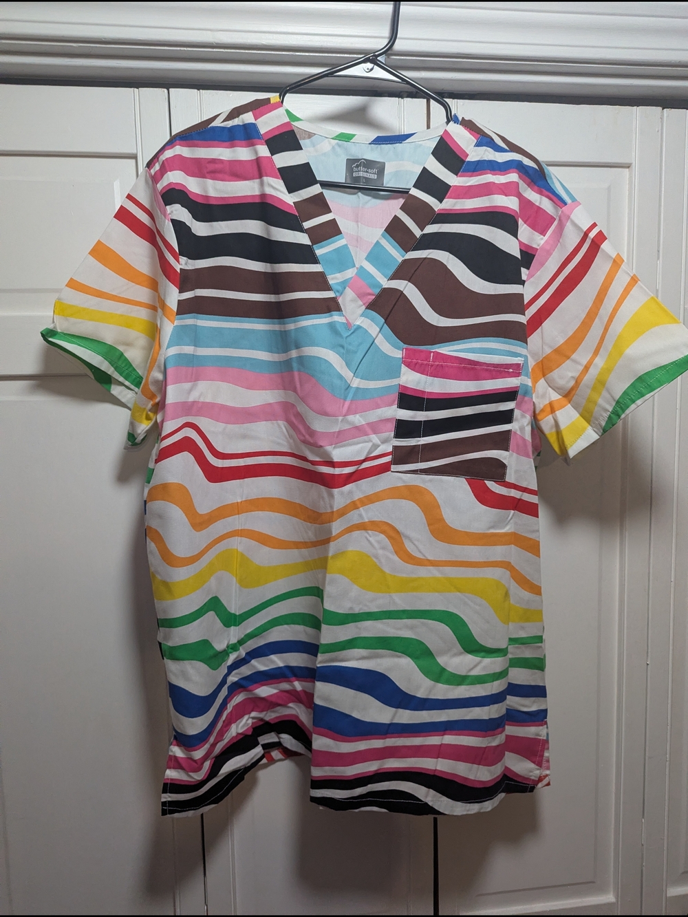 Butter Multicolor Wave Stripe V-Neck Men’s Shirt